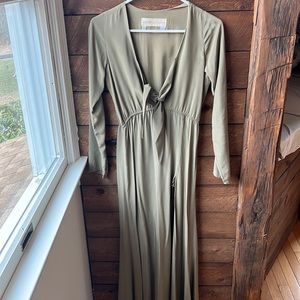 Stone Cold Fox Army Green Silk Gown